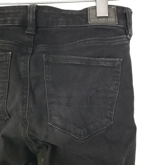 AMERICAN EAGLE Ne(x)t Level Stretch Black Taper Blackout Skinny Jegging Size: 4R - Picture 5 of 5